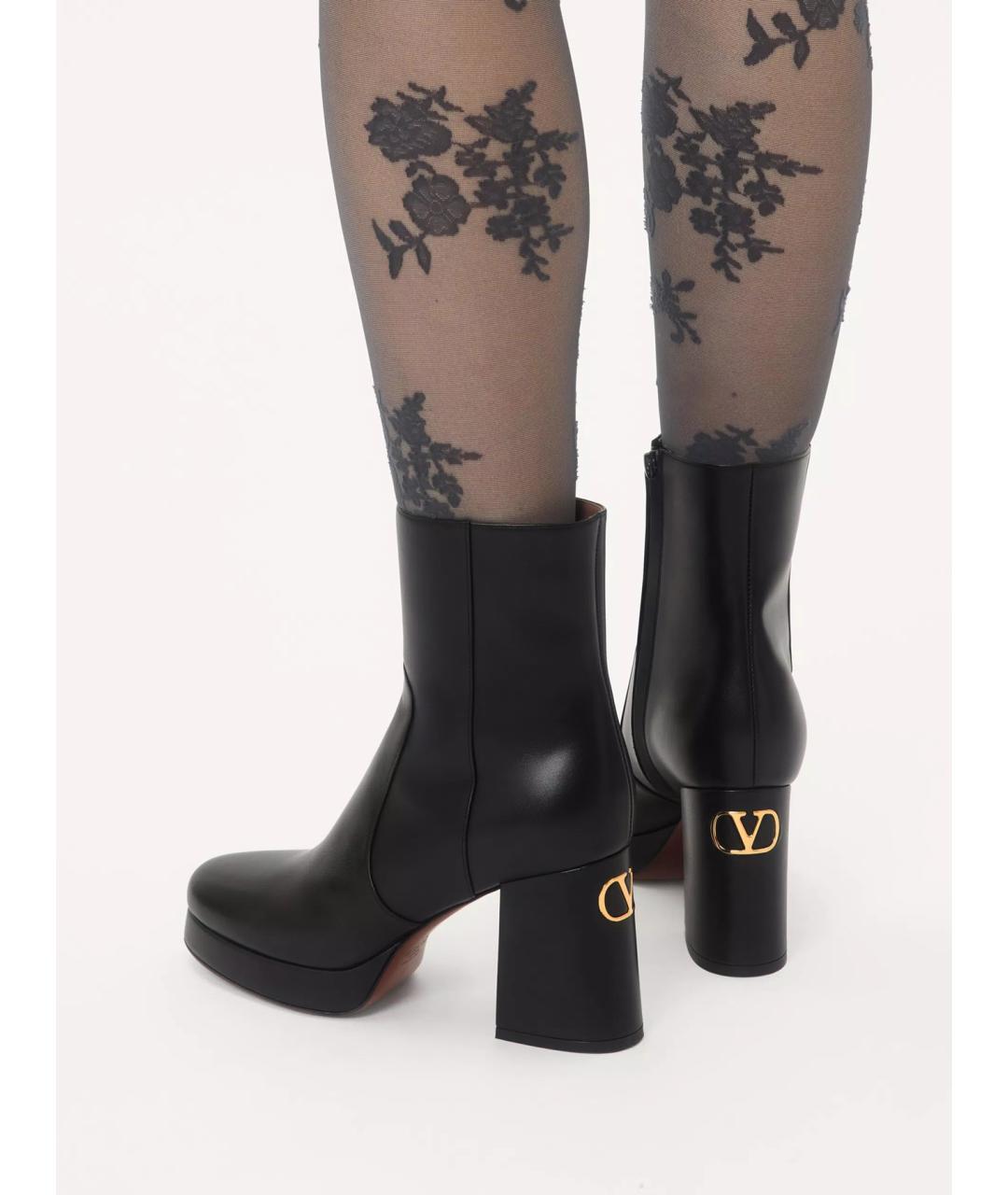 VALENTINO Черные кожаные ботинки, фото 3