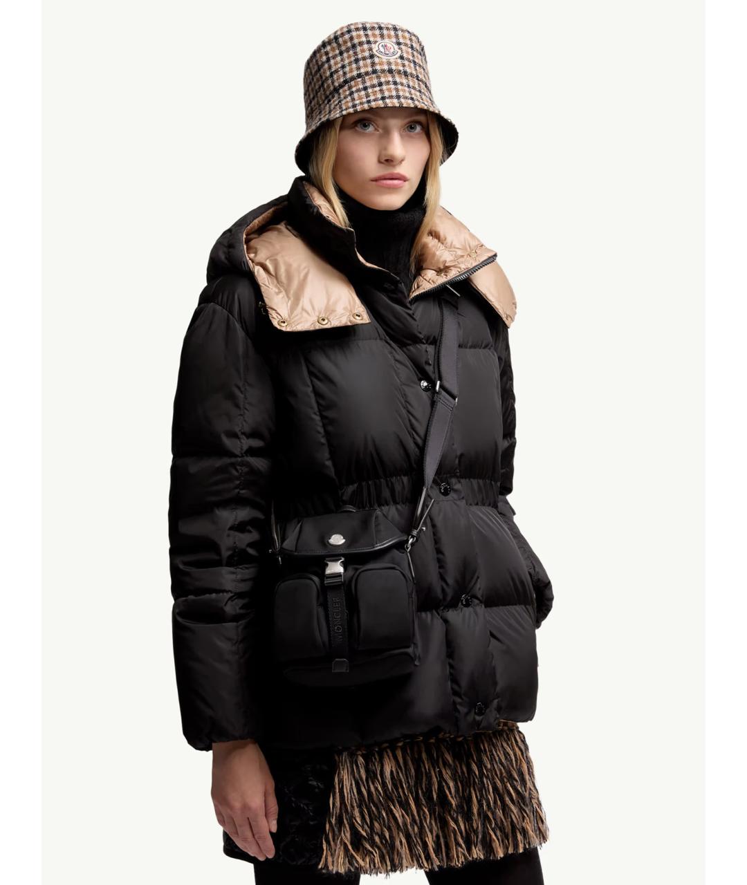 MONCLER Черный синтетический рюкзак, фото 2
