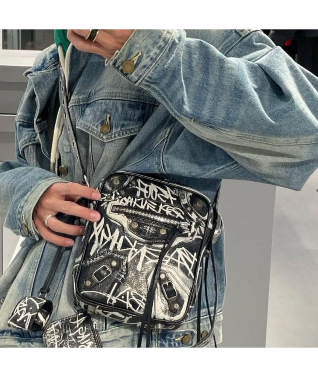 BALENCIAGA Черная кожаная сумка на плечо, фото 8