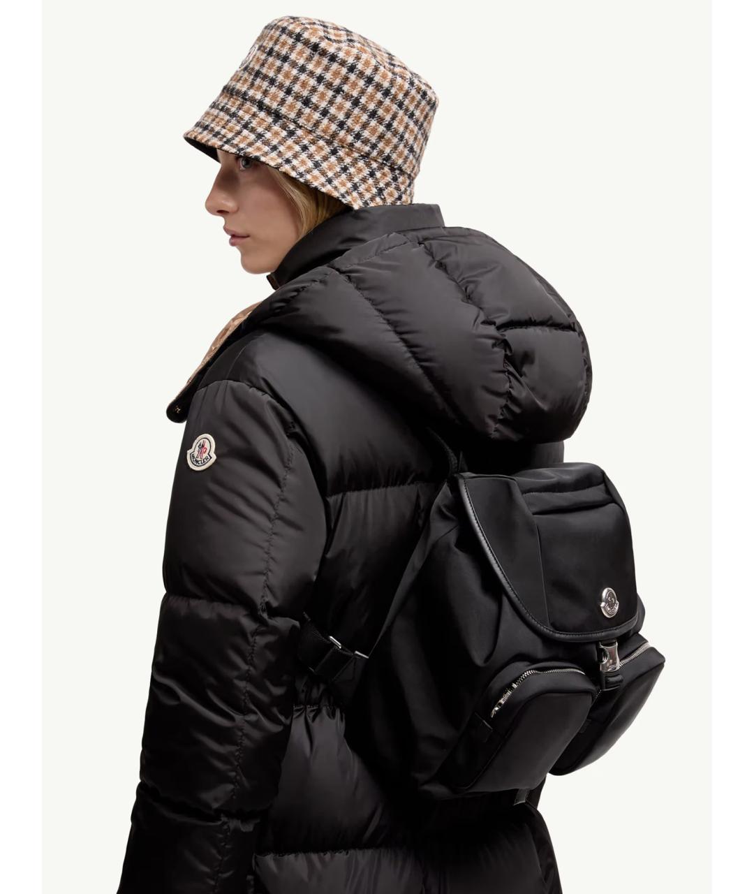 MONCLER Черный синтетический рюкзак, фото 2