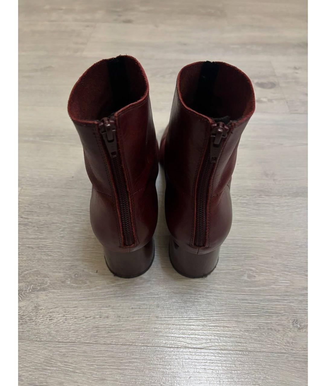 ARTEANA Бордовые кожаные ботильоны, фото 3