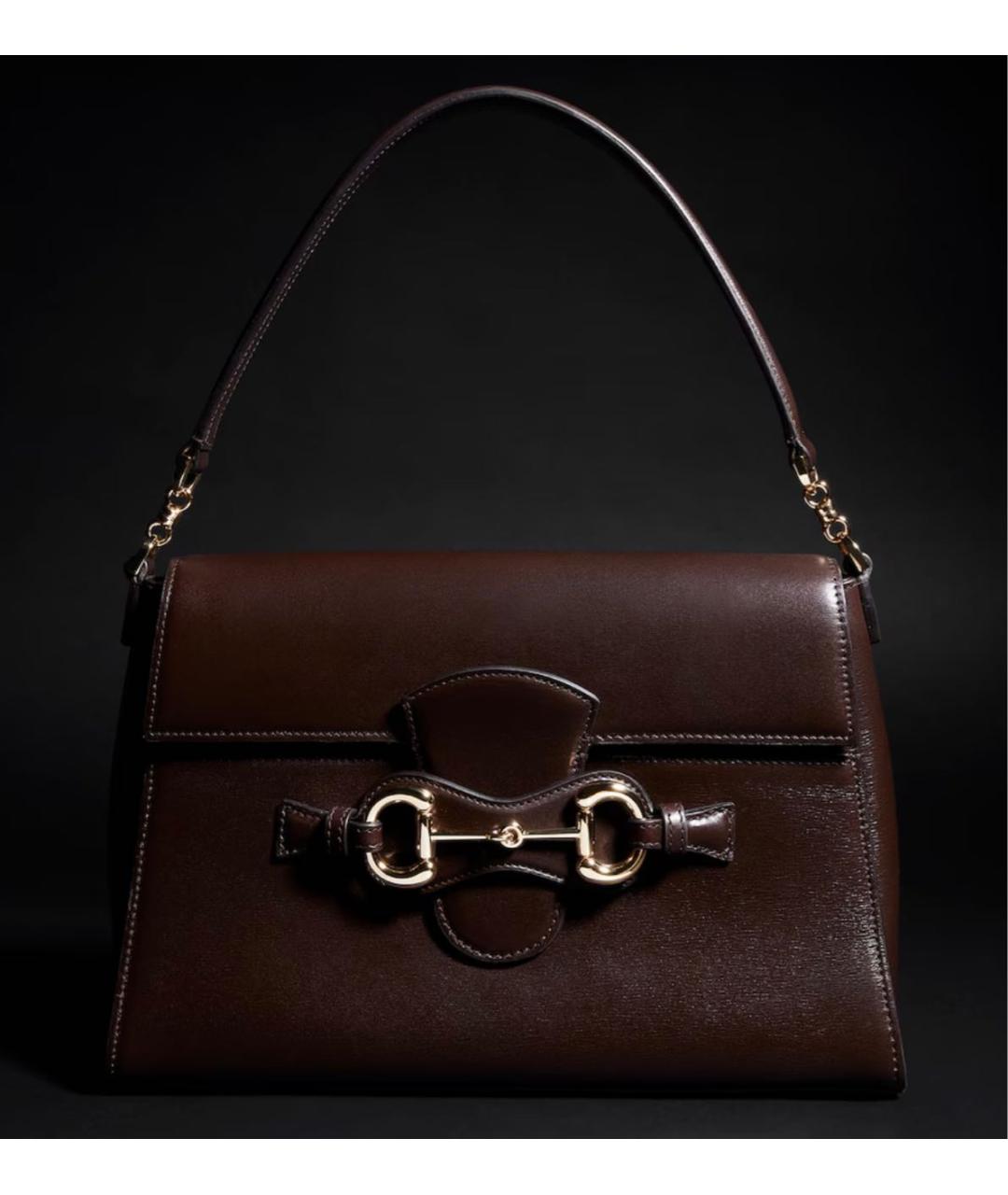 GUCCI Коричневая кожаная сумка через плечо, фото 4