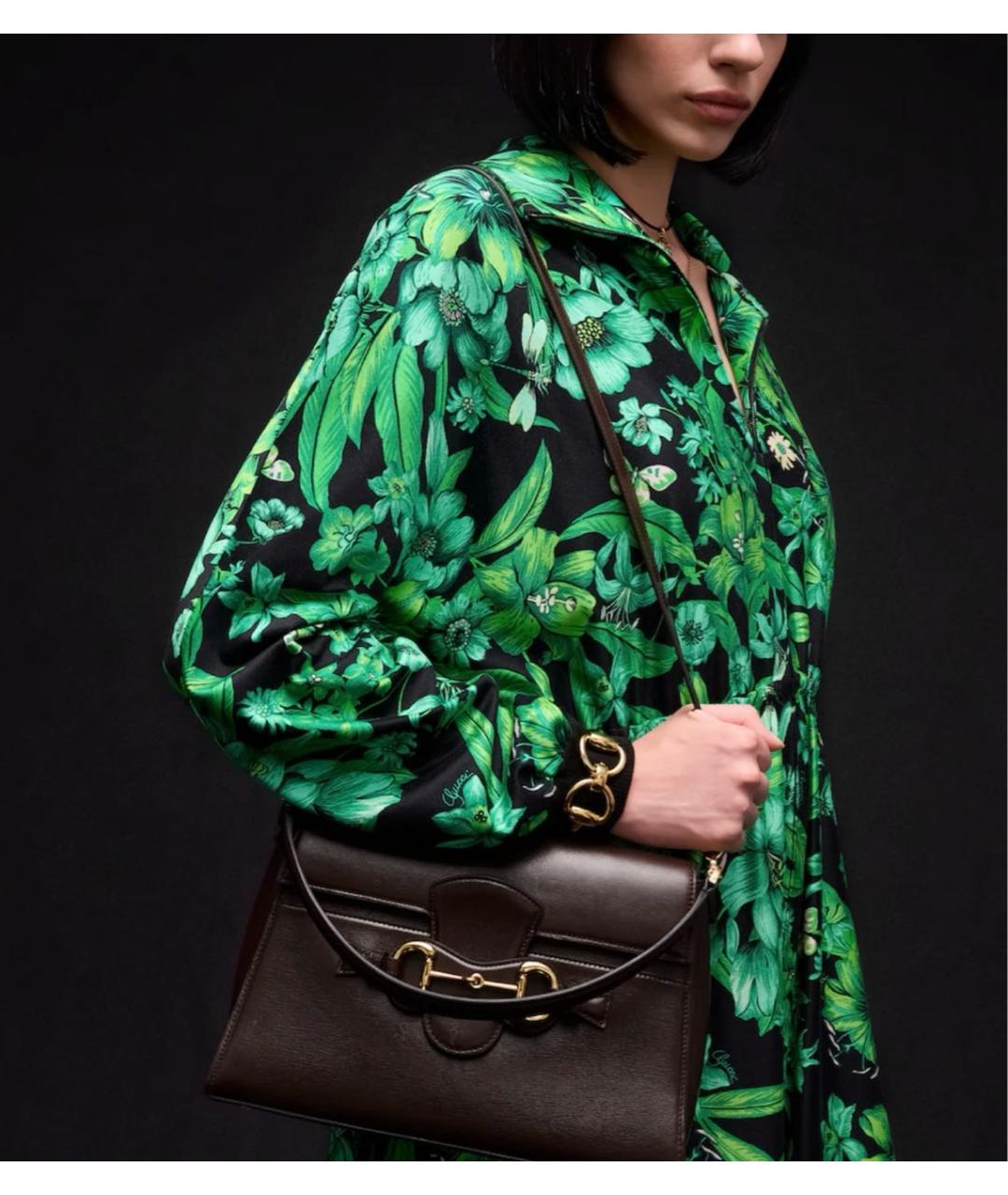 GUCCI Коричневая кожаная сумка через плечо, фото 3