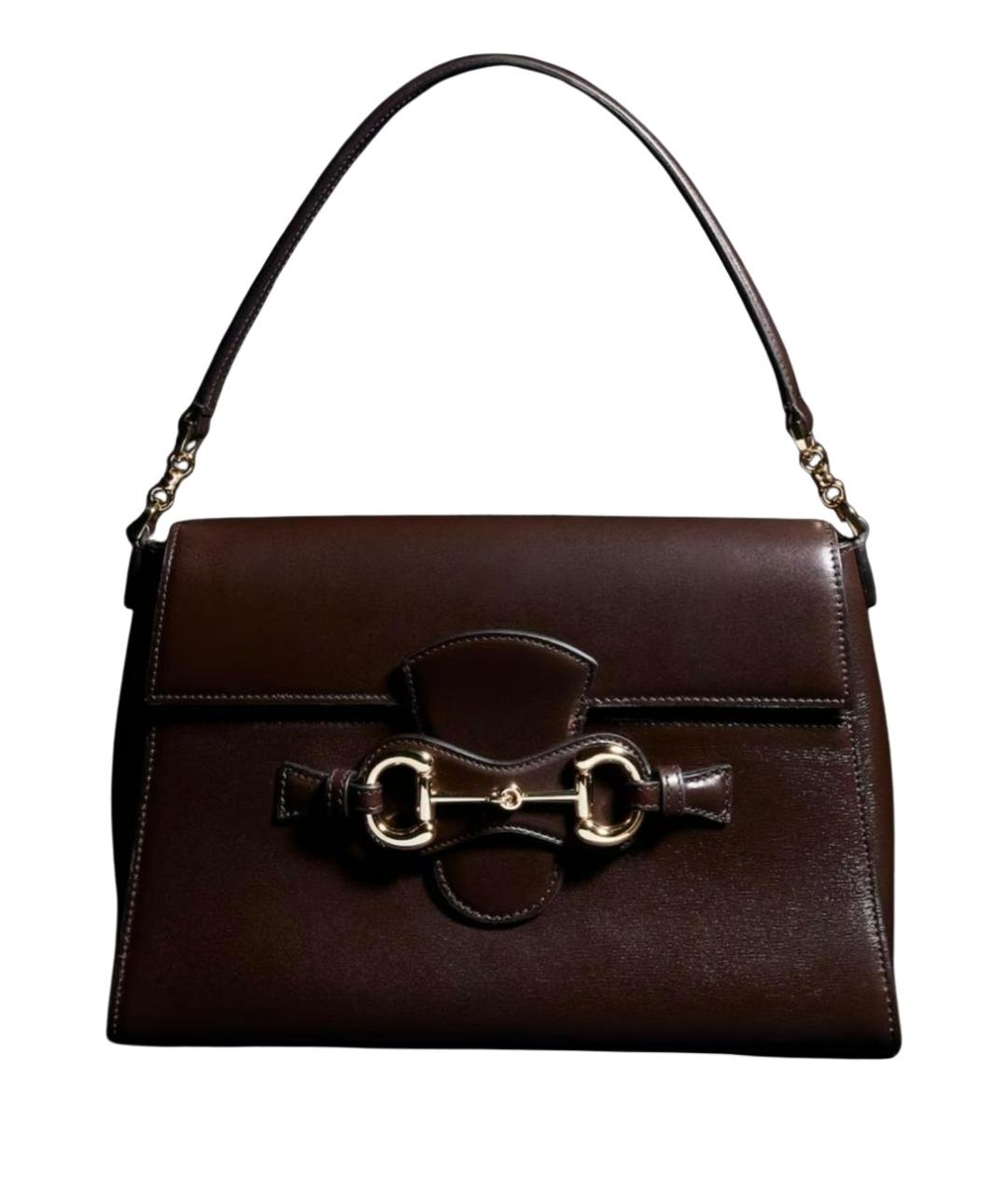 GUCCI Коричневая кожаная сумка через плечо, фото 1