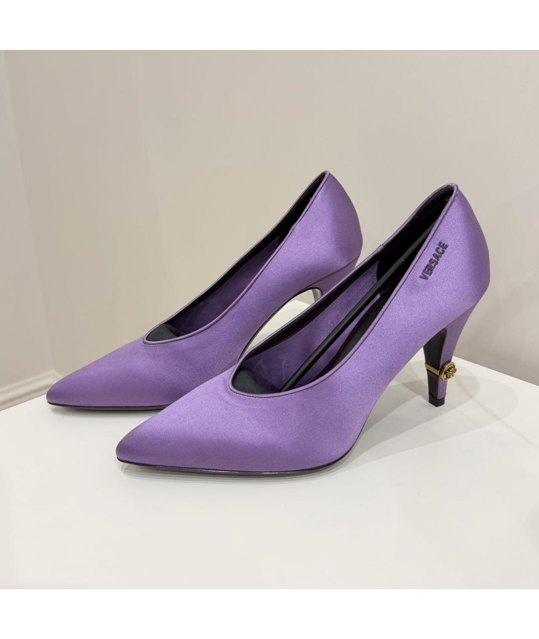 VERSACE Фиолетовые текстильные туфли, фото 3