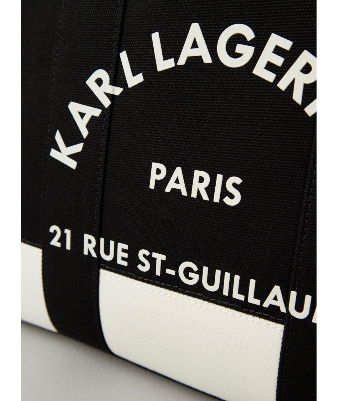 KARL LAGERFELD Черная хлопковая сумка с короткими ручками, фото 3