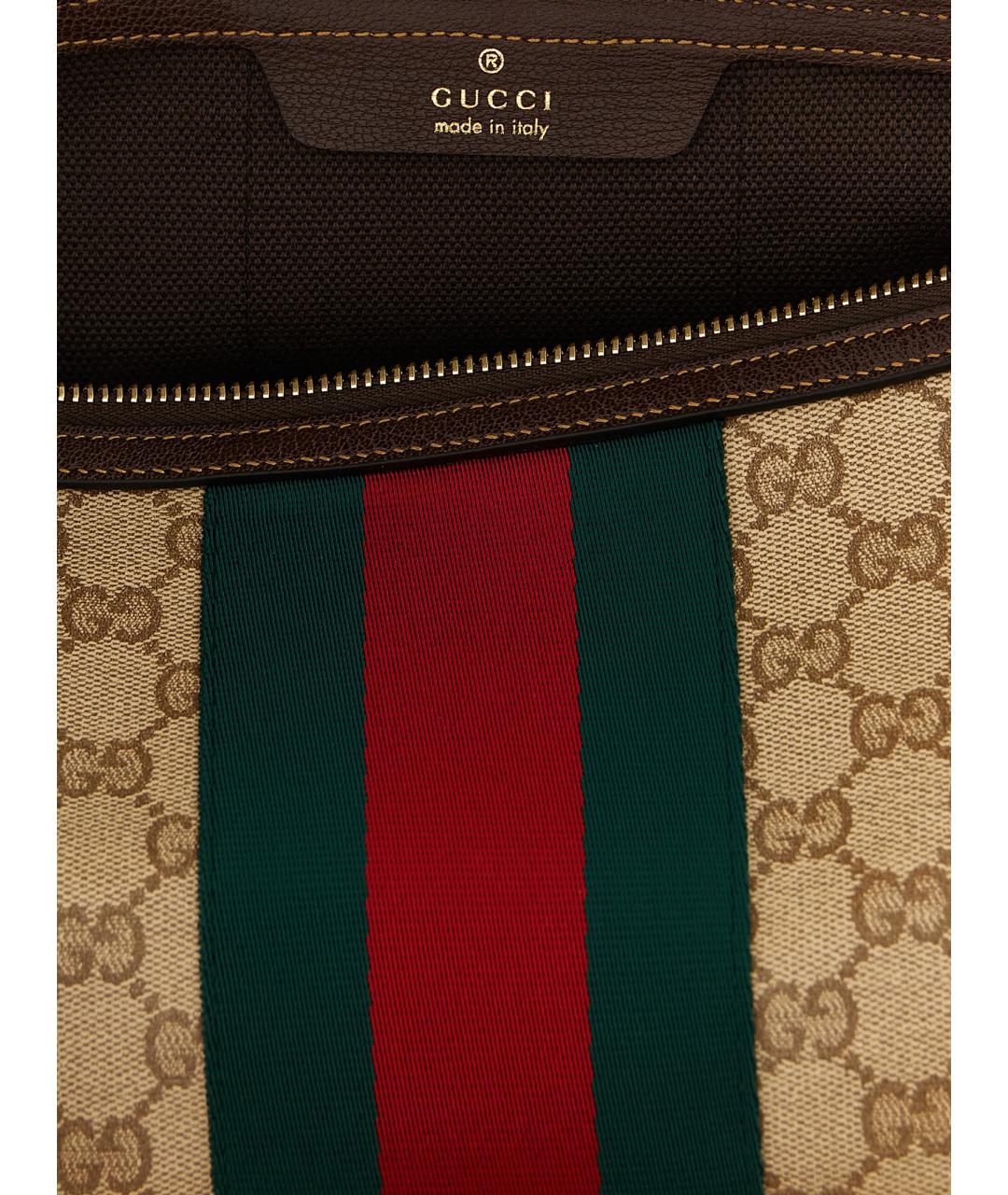 GUCCI Бежевая жаккардовая барсетка, фото 4