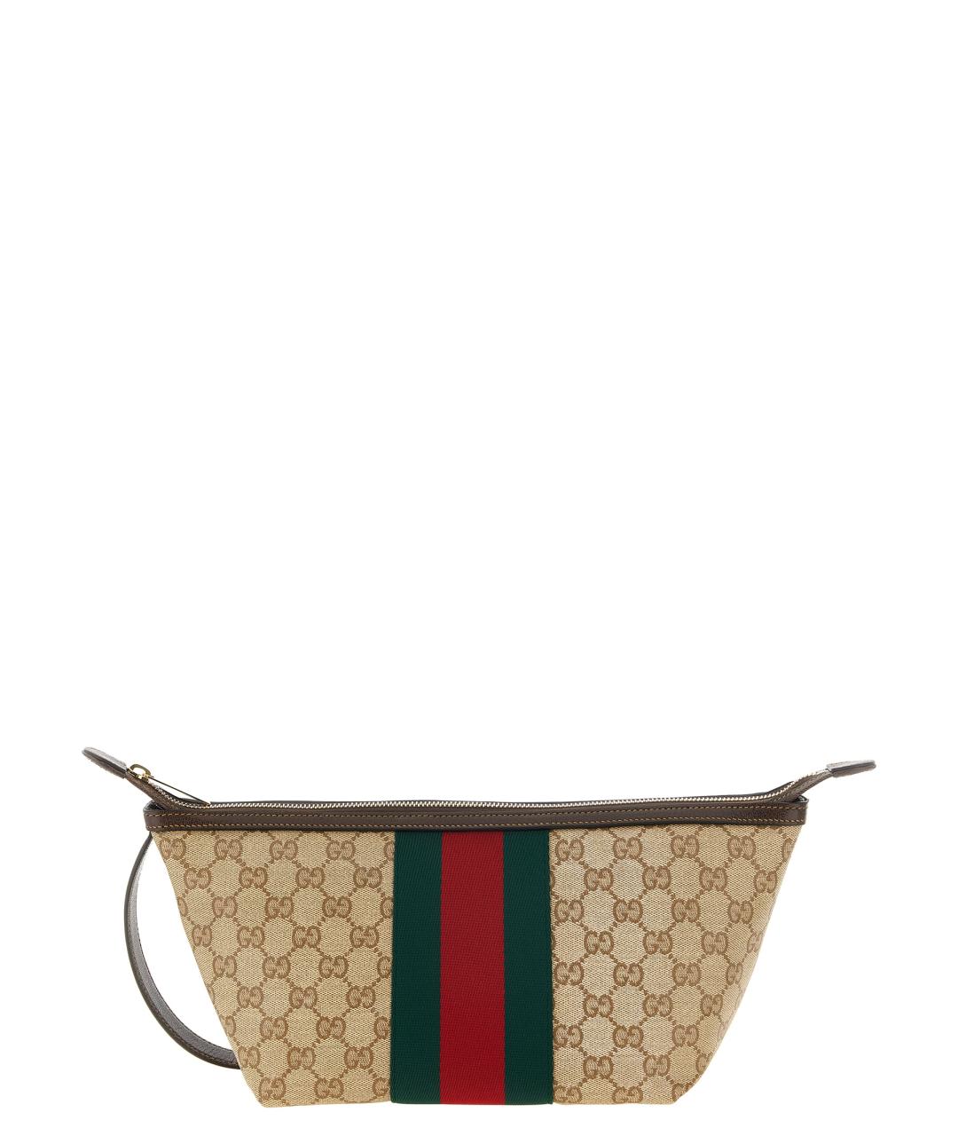 GUCCI Бежевая жаккардовая барсетка, фото 1