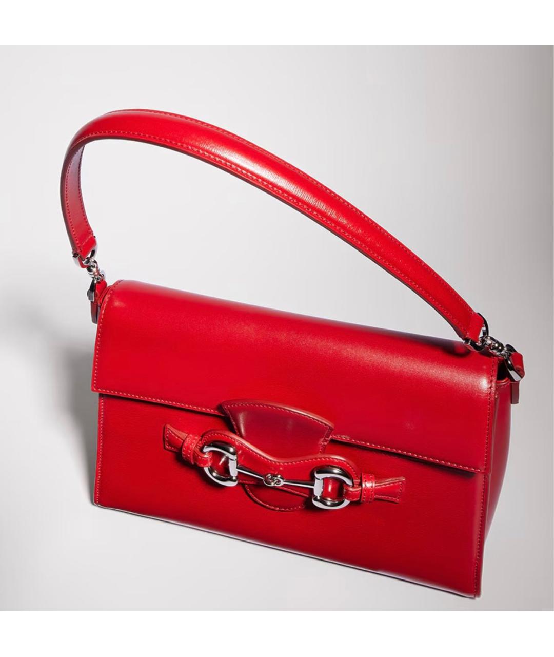 GUCCI Красная кожаная сумка через плечо, фото 3