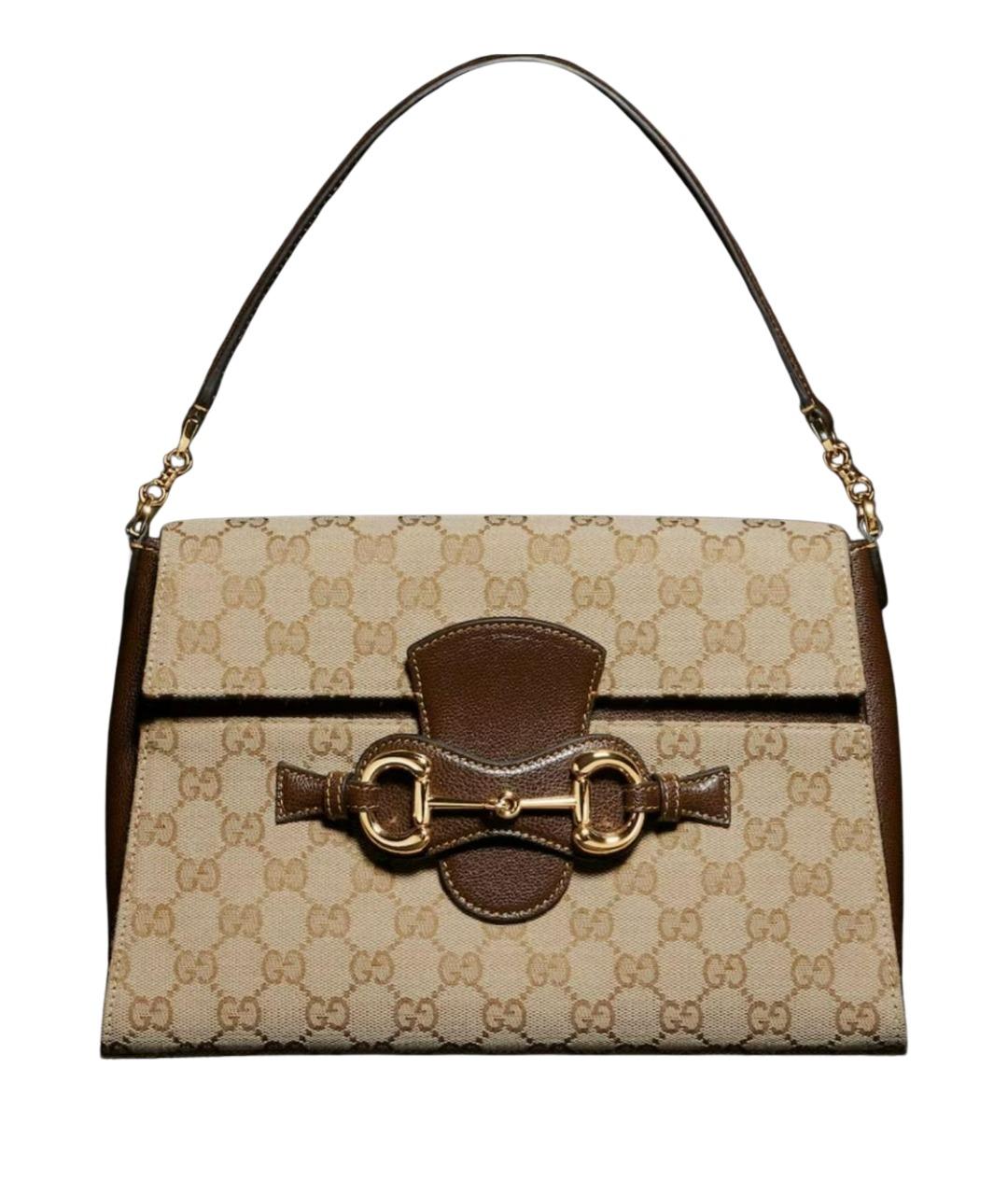 GUCCI Бежевая сумка через плечо из канвы, фото 1