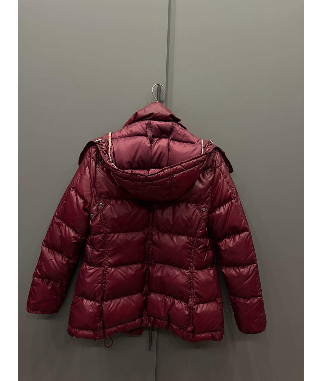 BURBERRY Бордовый полиамидовый пуховик, фото 2