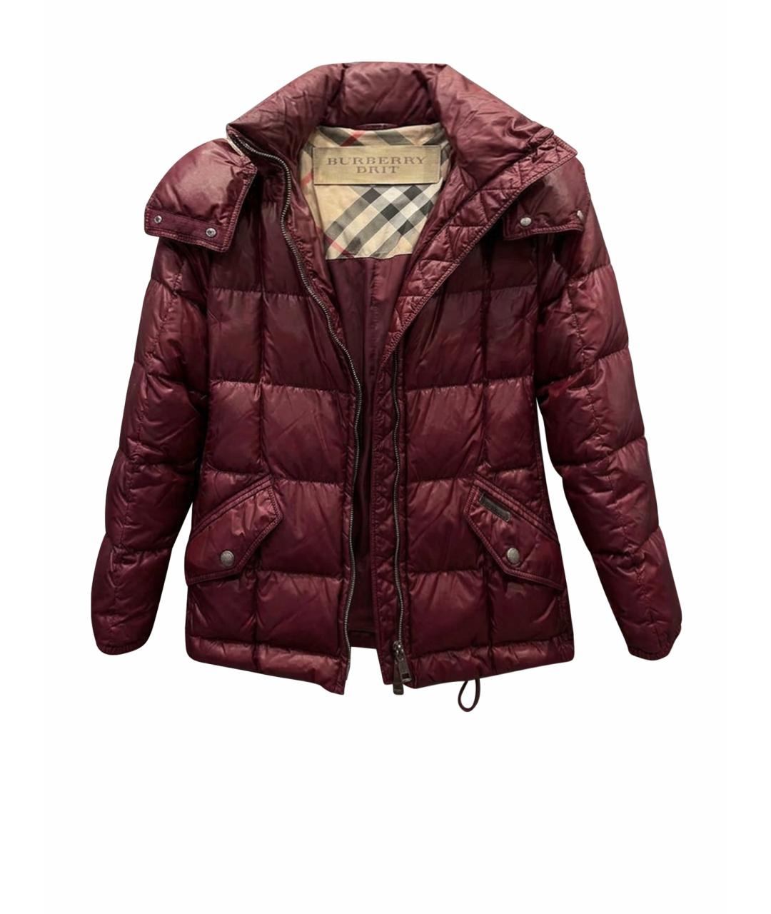 BURBERRY Бордовый полиамидовый пуховик, фото 1