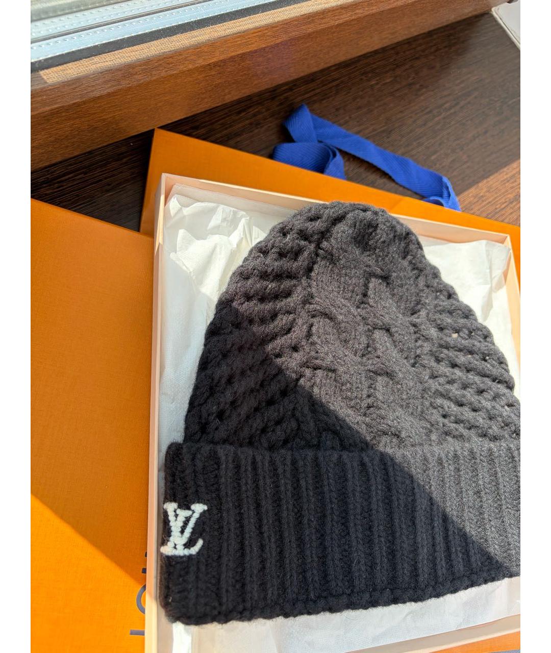 LOUIS VUITTON Черная кашемировая шапка, фото 4
