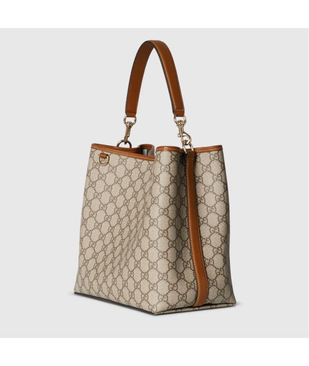 GUCCI Бежевая сумка через плечо из канвы, фото 2