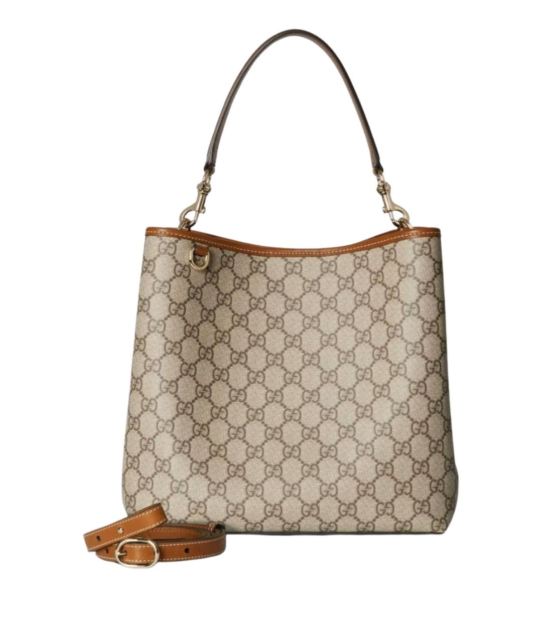 GUCCI Бежевая сумка через плечо из канвы, фото 1
