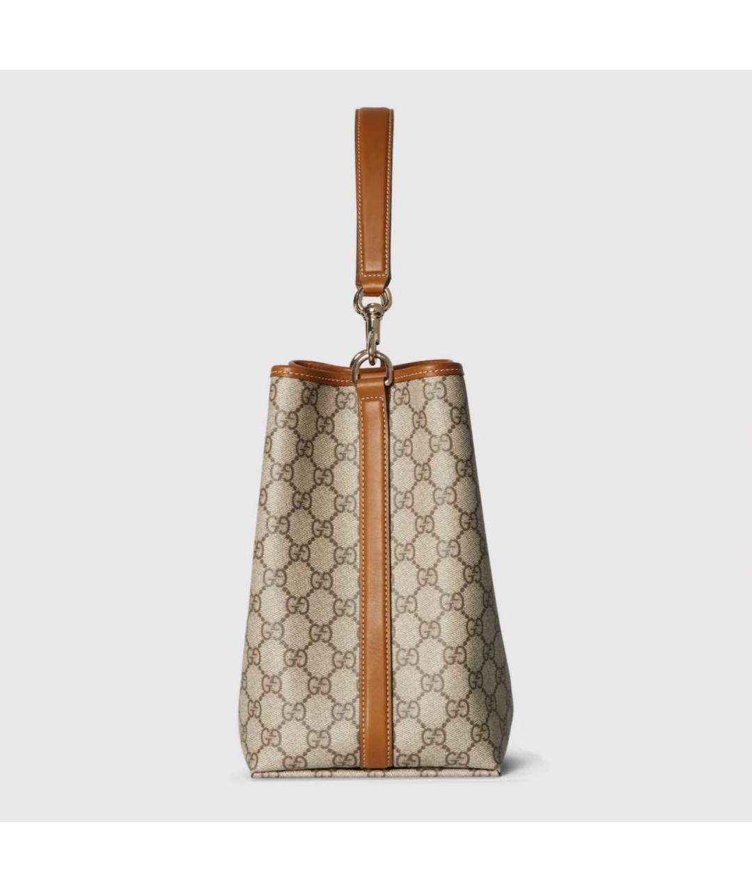 GUCCI Бежевая сумка через плечо из канвы, фото 5
