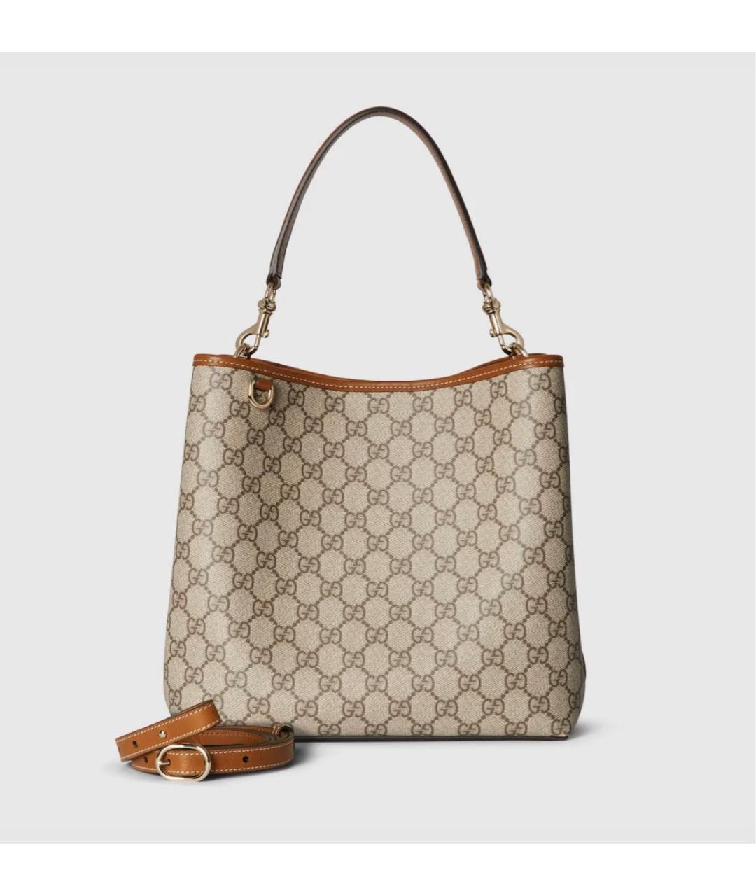 GUCCI Бежевая сумка через плечо из канвы, фото 6