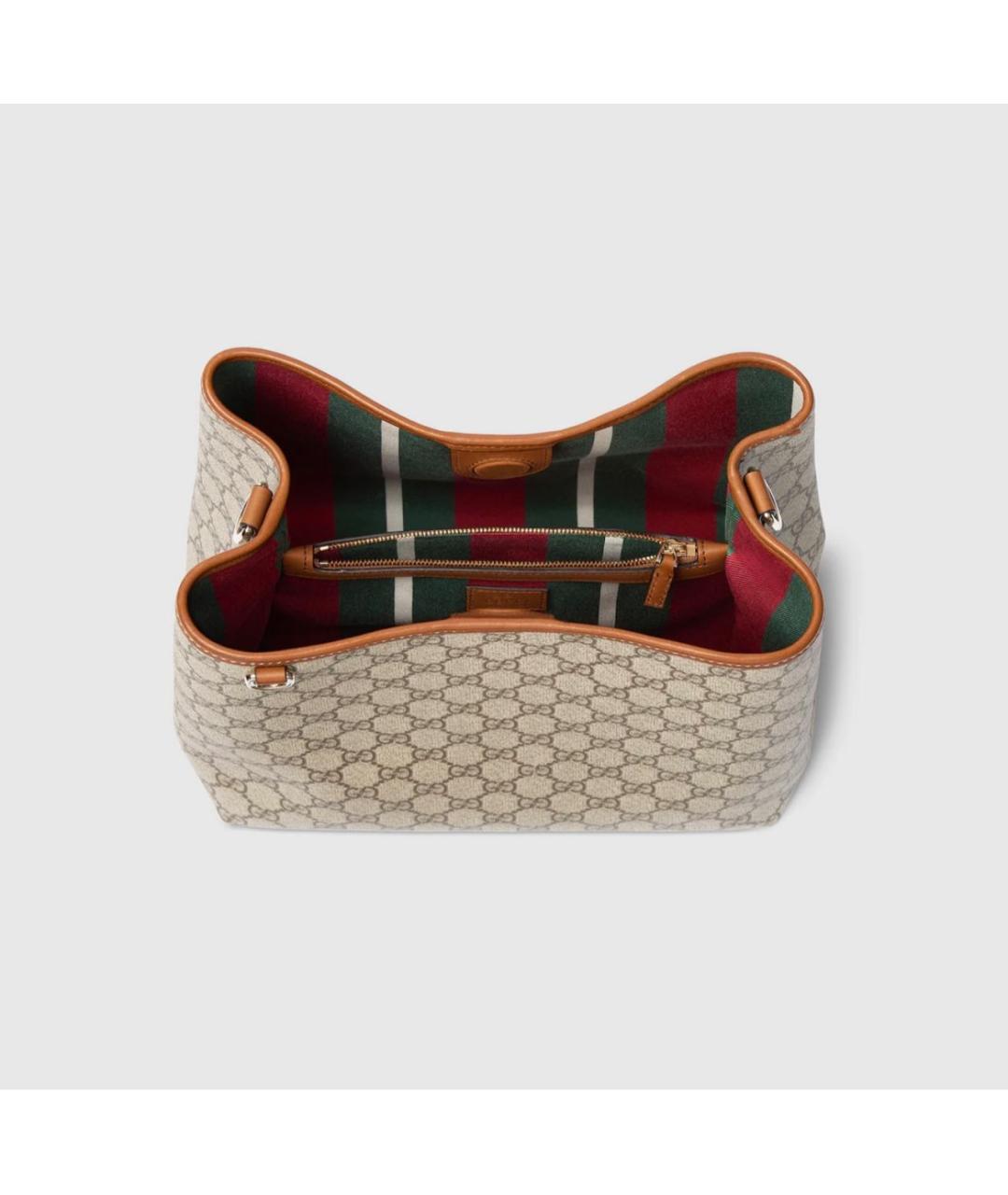 GUCCI Бежевая сумка через плечо из канвы, фото 4