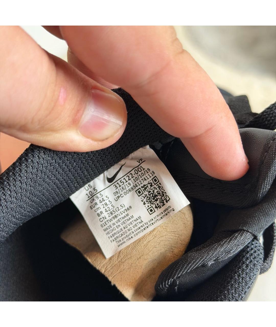 NIKE Черные кожаные низкие кроссовки / кеды, фото 8