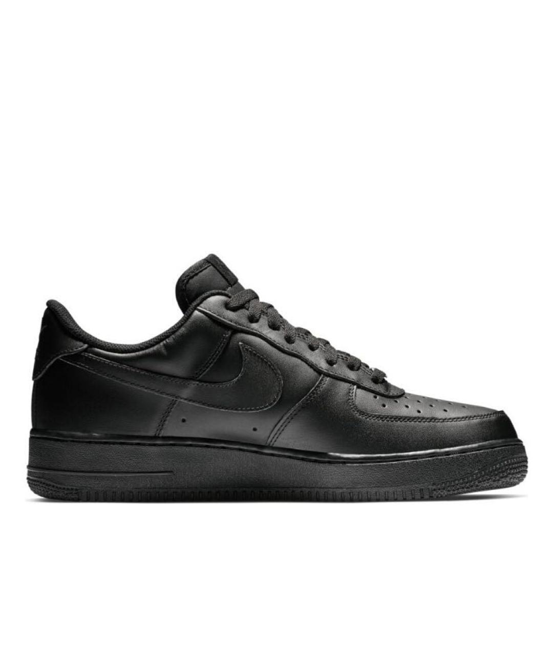 NIKE Черные кожаные низкие кроссовки / кеды, фото 1