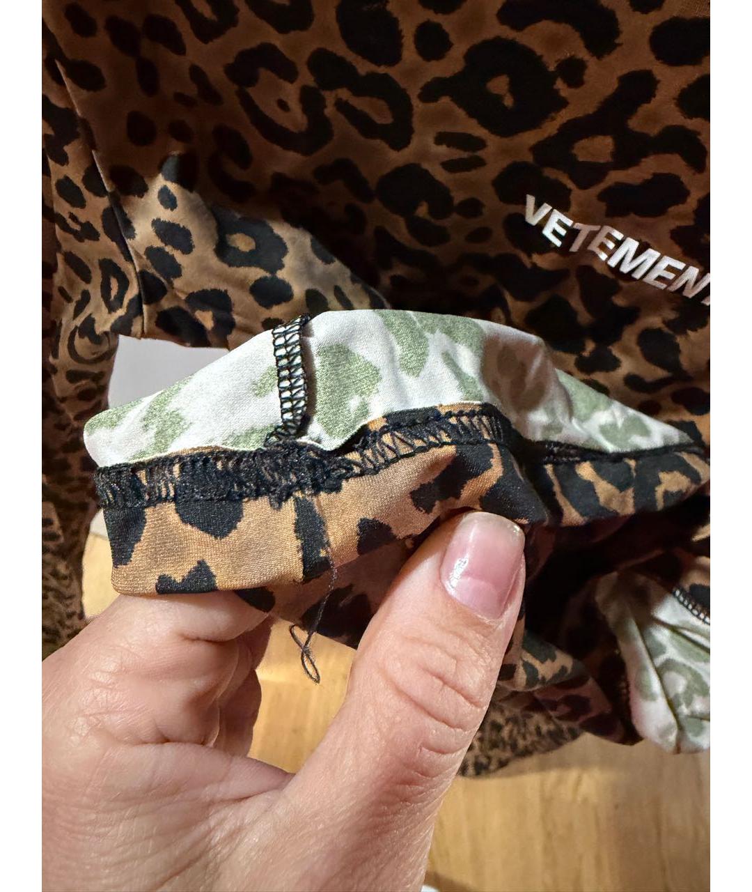 VETEMENTS Коричневая хлопко-эластановая водолазка, фото 5