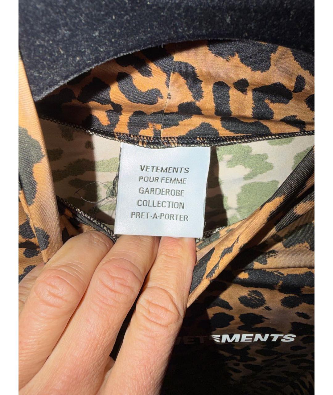 VETEMENTS Коричневая хлопко-эластановая водолазка, фото 3