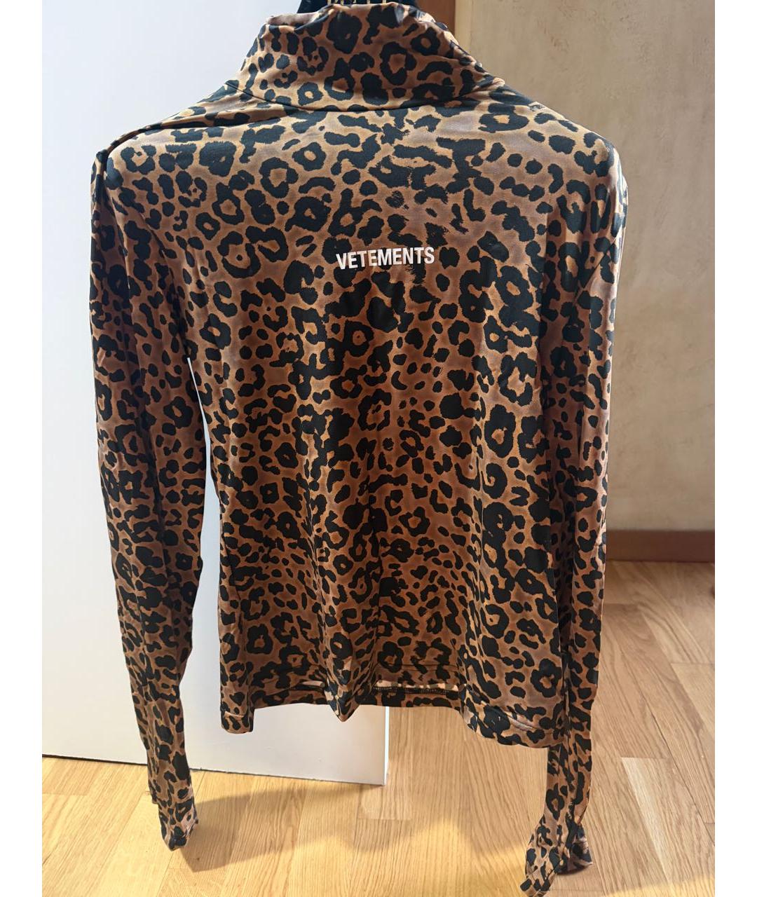 VETEMENTS Коричневая хлопко-эластановая водолазка, фото 6