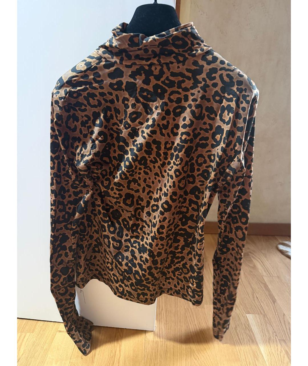 VETEMENTS Коричневая хлопко-эластановая водолазка, фото 2