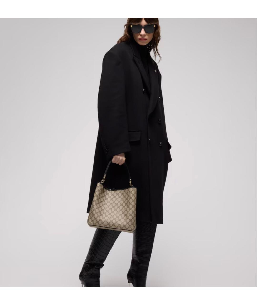 GUCCI Бежевая сумка с короткими ручками из канвы, фото 3