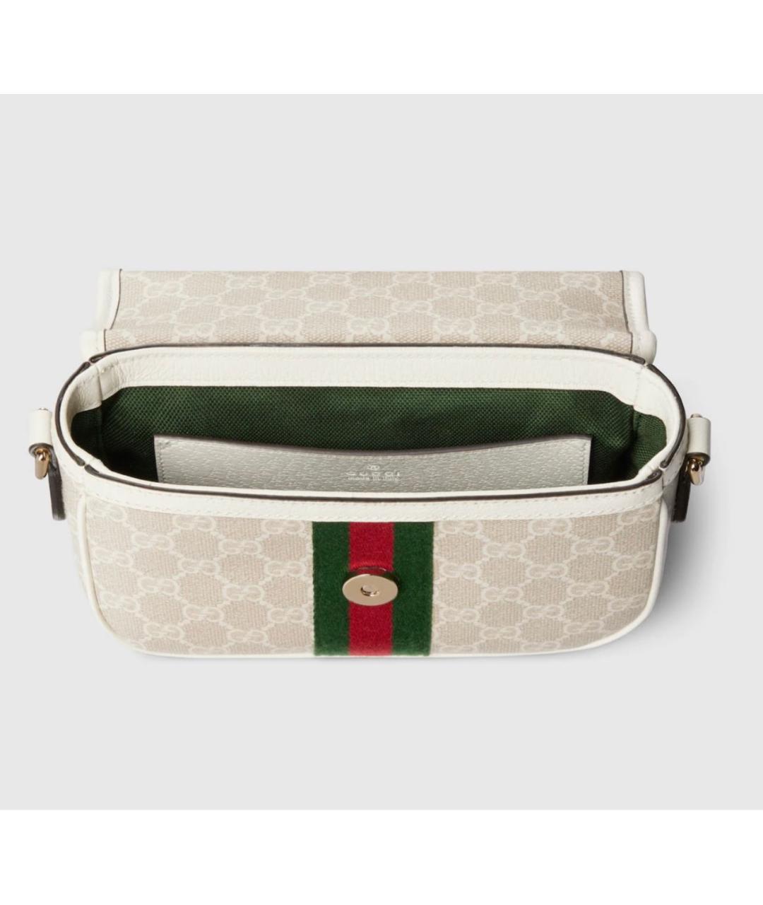GUCCI Белая сумка через плечо из канвы, фото 5
