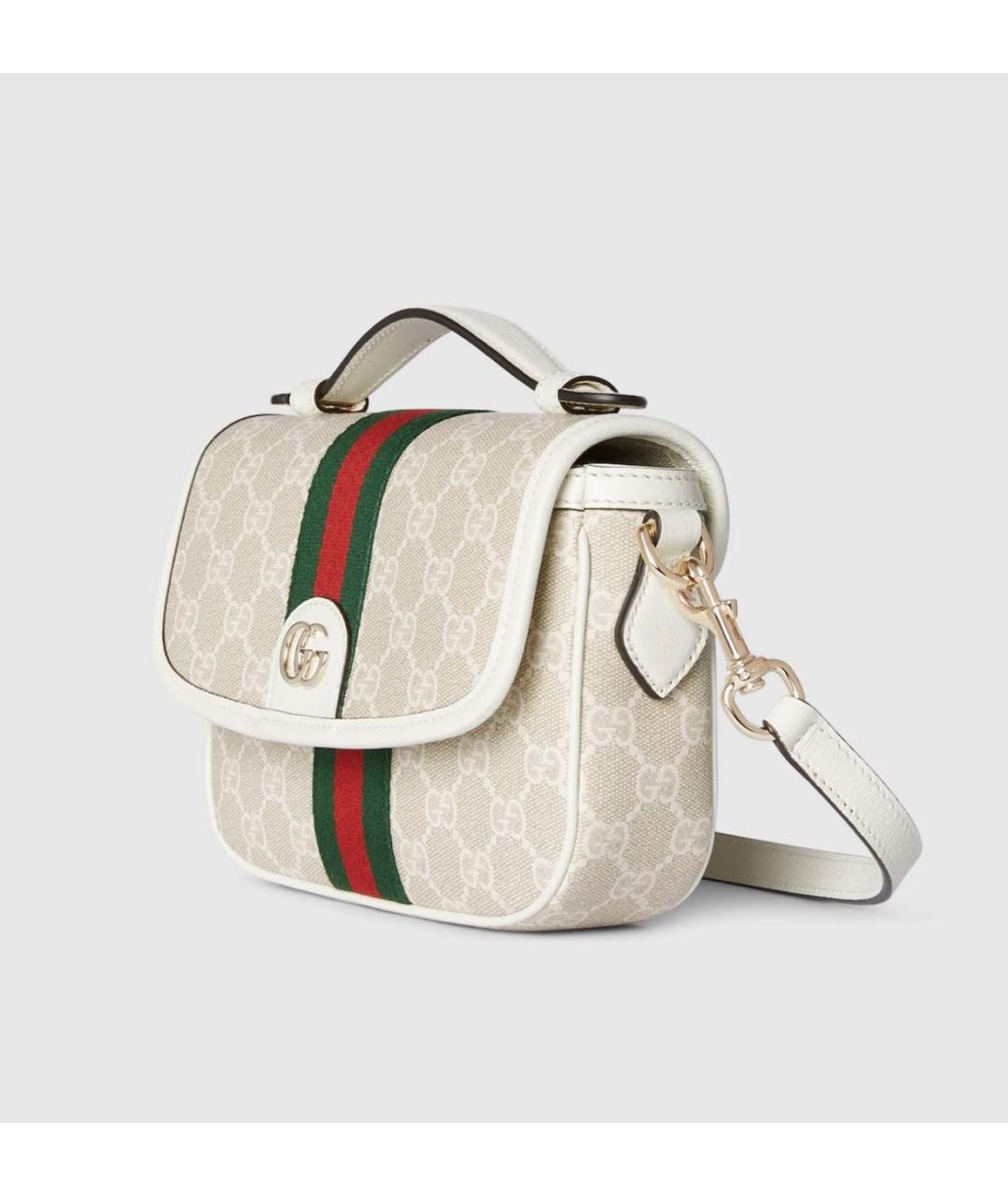 GUCCI Белая сумка через плечо из канвы, фото 2