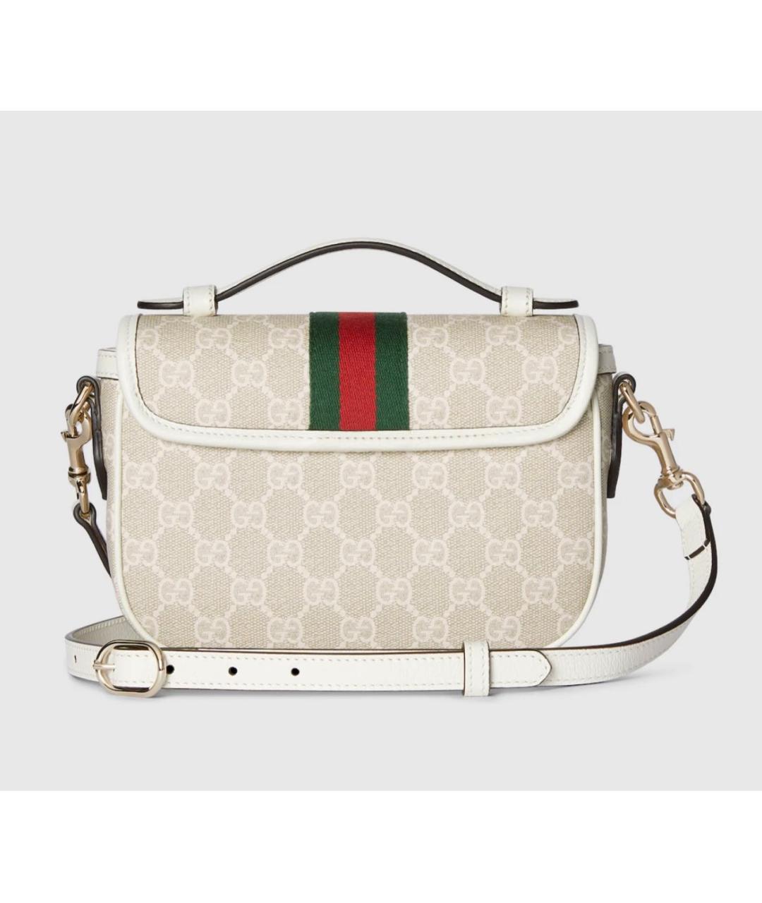GUCCI Белая сумка через плечо из канвы, фото 4