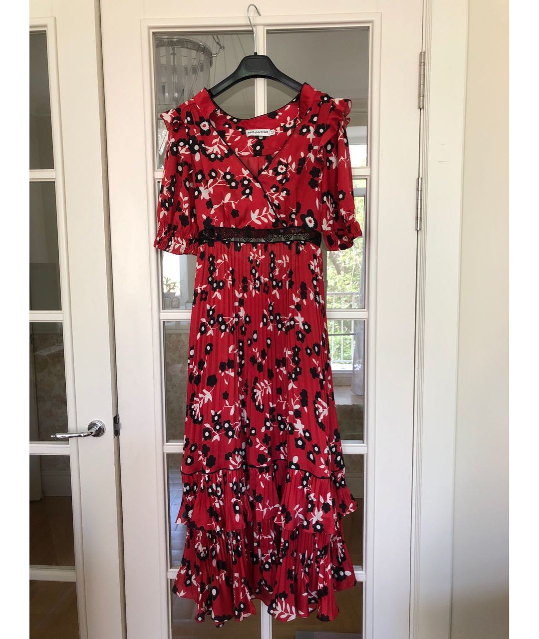 SELF-PORTRAIT Красное полиэстеровое повседневное платье, фото 5