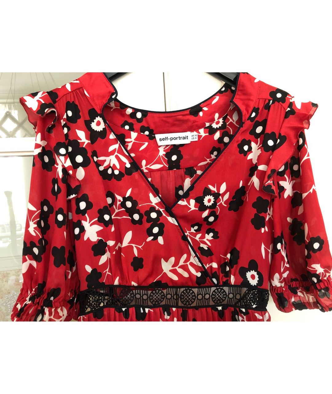 SELF-PORTRAIT Красное полиэстеровое повседневное платье, фото 4