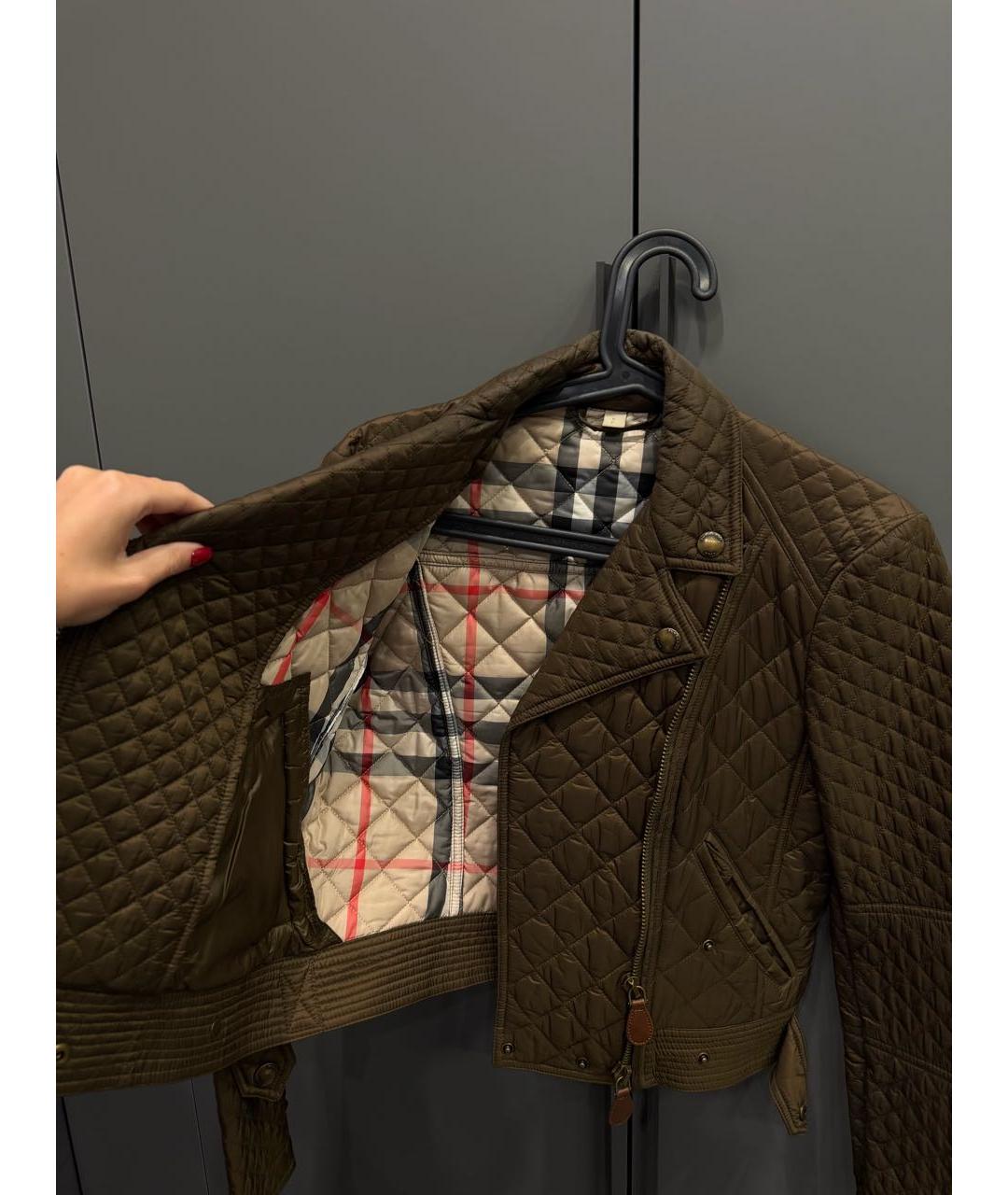 BURBERRY Хаки полиамидовый пуховик, фото 3