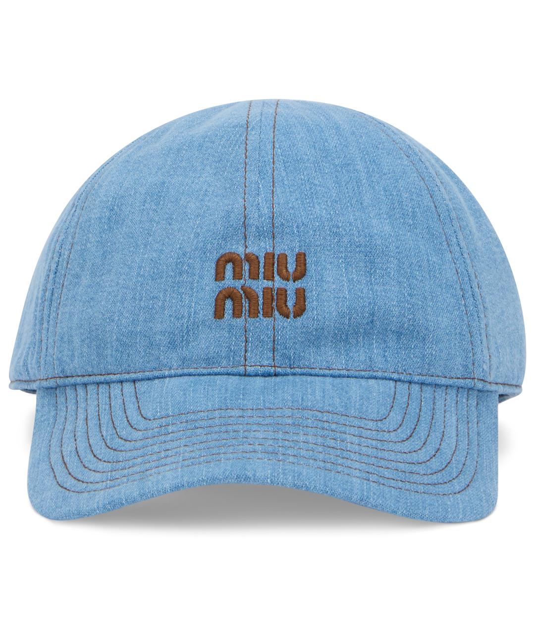 MIU MIU Синяя хлопковая кепка, фото 2