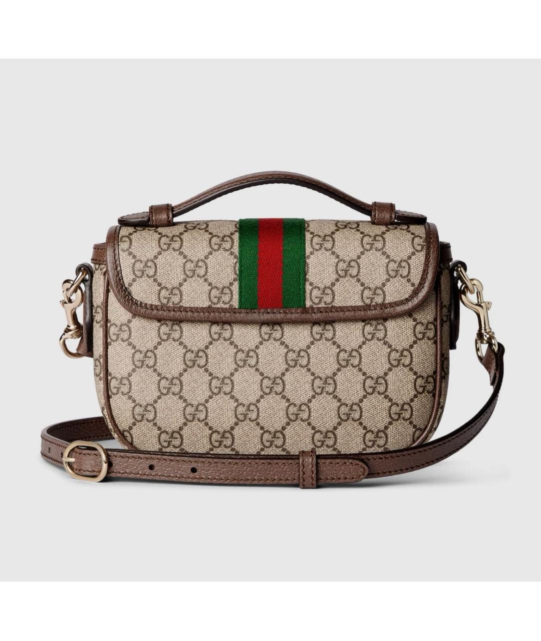 GUCCI Бежевая сумка через плечо из канвы, фото 4