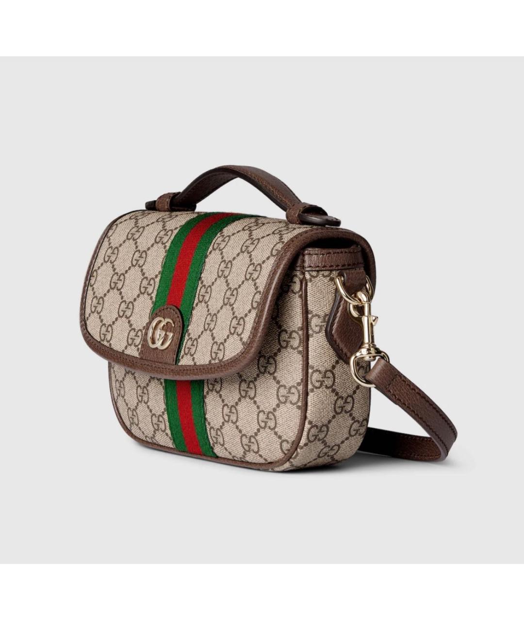 GUCCI Бежевая сумка через плечо из канвы, фото 2