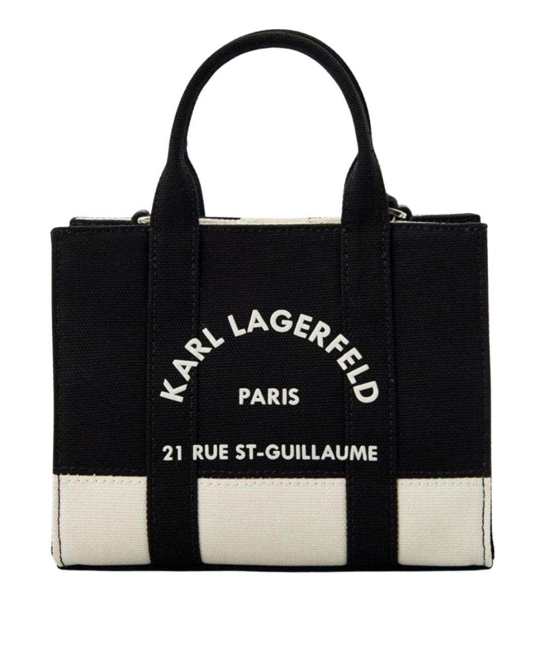 KARL LAGERFELD Черная хлопковая сумка с короткими ручками, фото 1