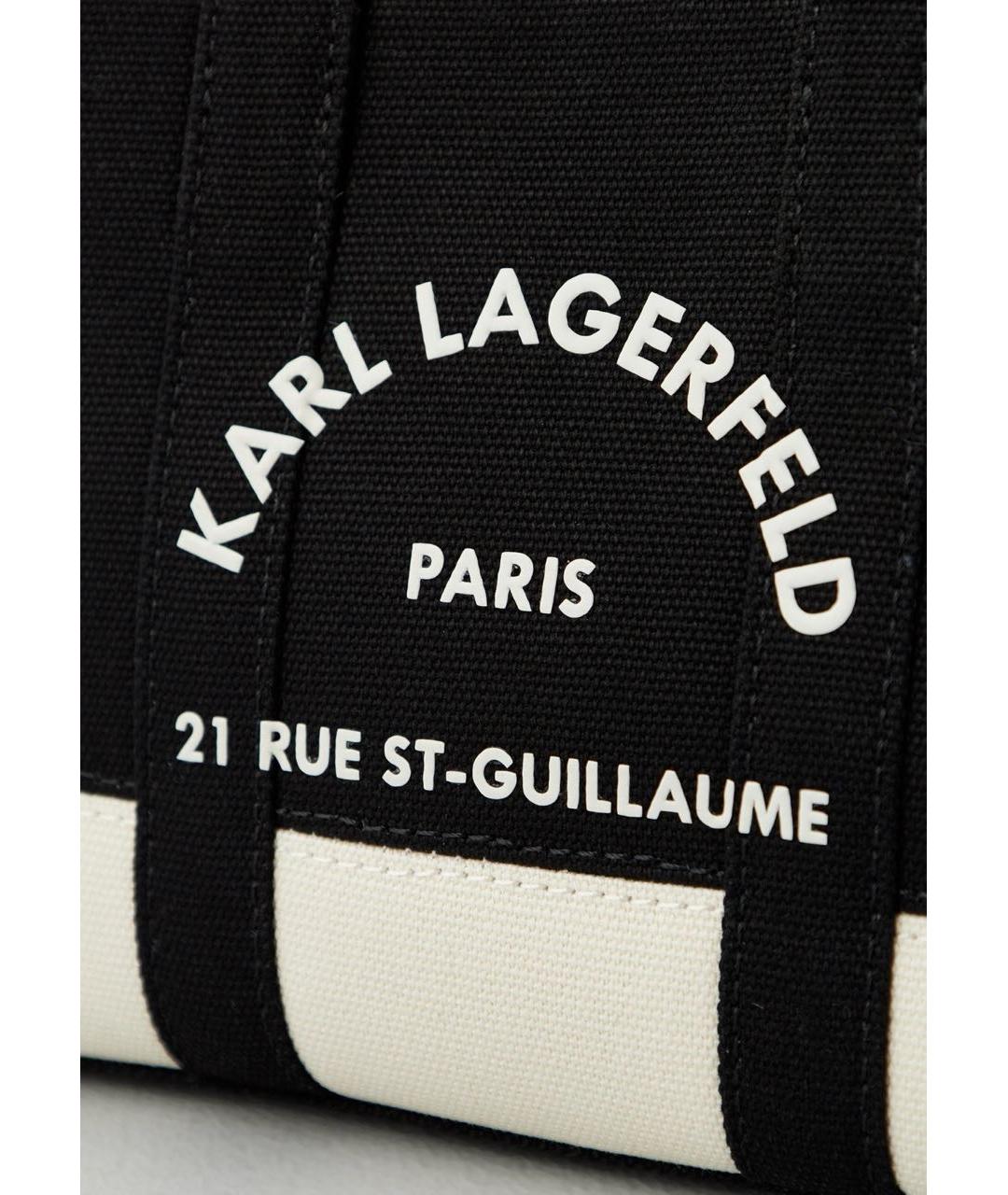KARL LAGERFELD Черная хлопковая сумка с короткими ручками, фото 4