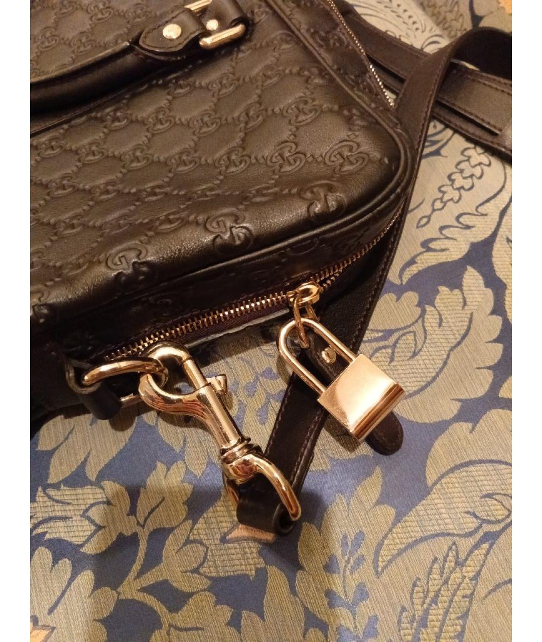 GUCCI Коричневый кожаный портфель, фото 6