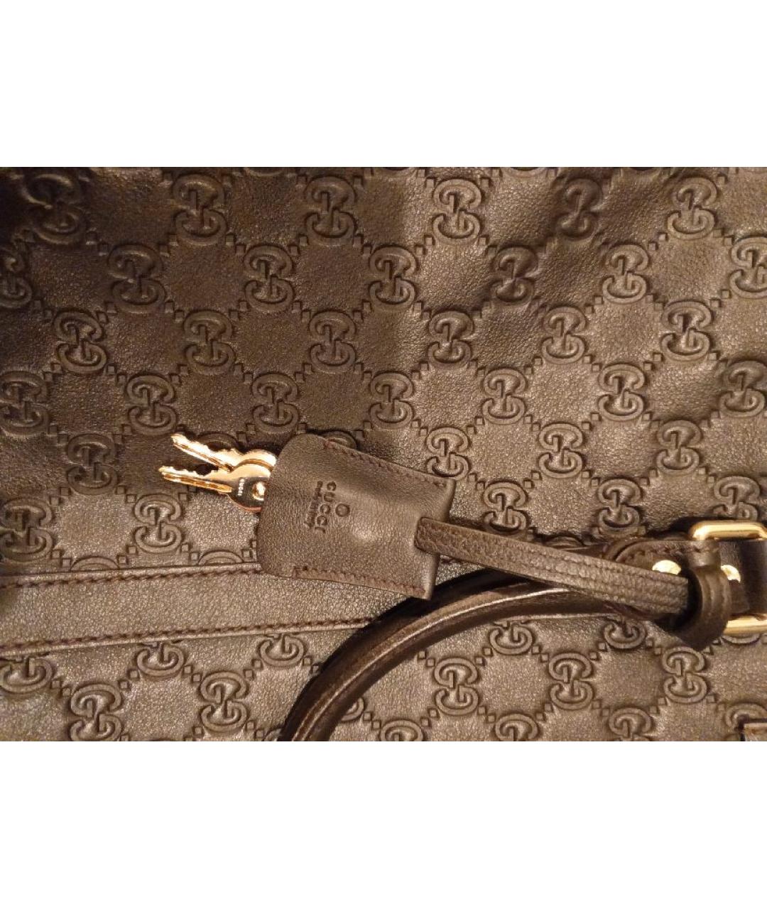 GUCCI Коричневый кожаный портфель, фото 5