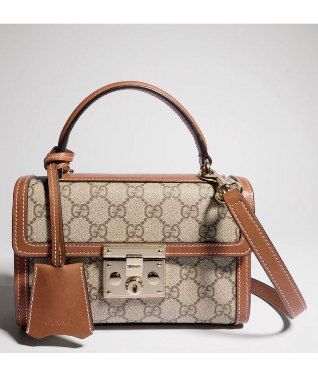 GUCCI Бежевая сумка с короткими ручками, фото 6