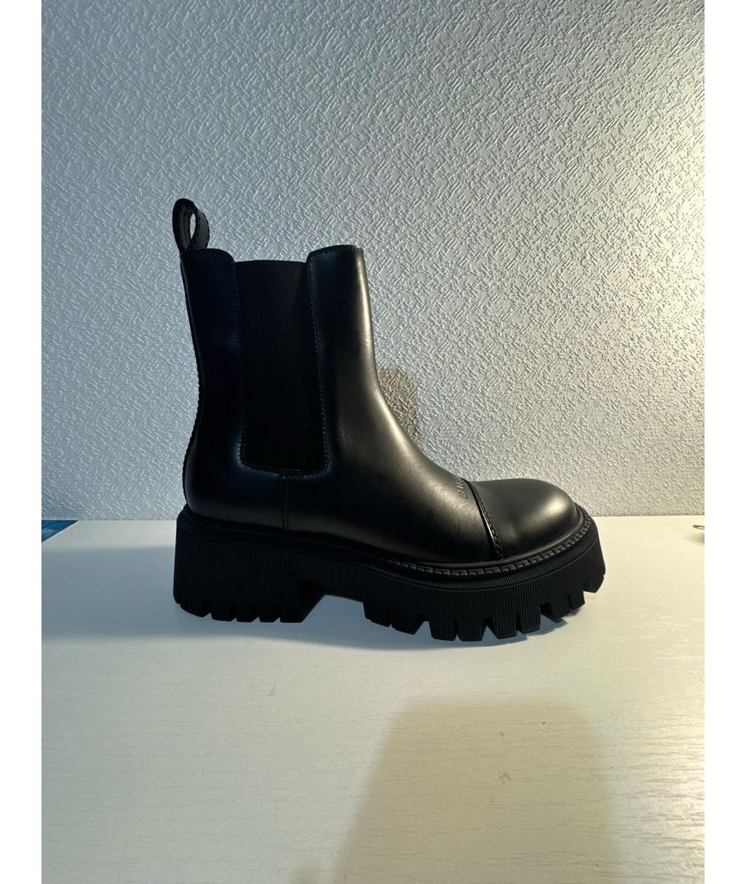 BALENCIAGA Черные кожаные ботинки, фото 5