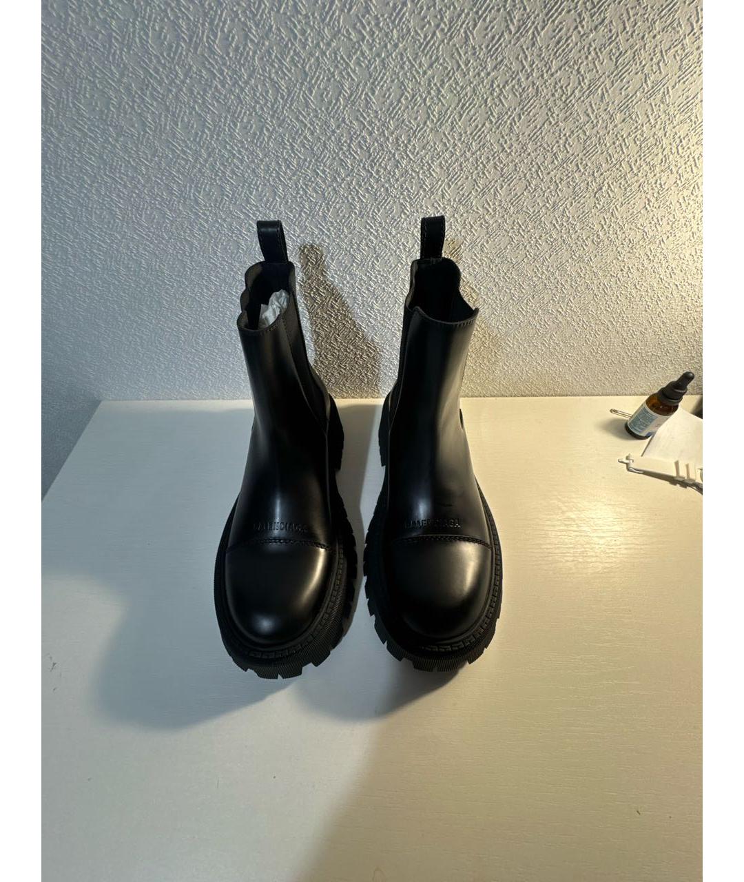 BALENCIAGA Черные кожаные ботинки, фото 2