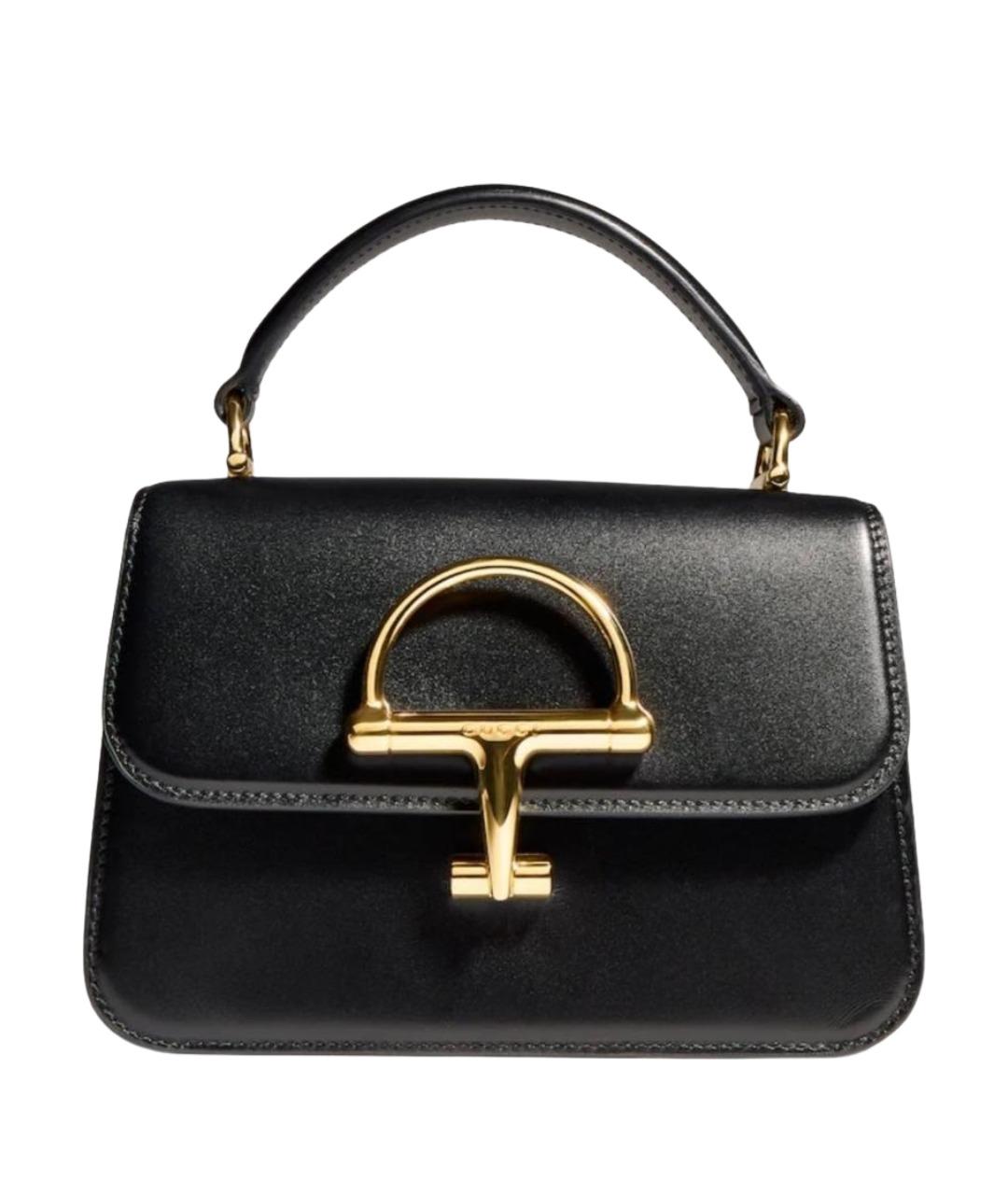 GUCCI Черная кожаная сумка с короткими ручками, фото 1