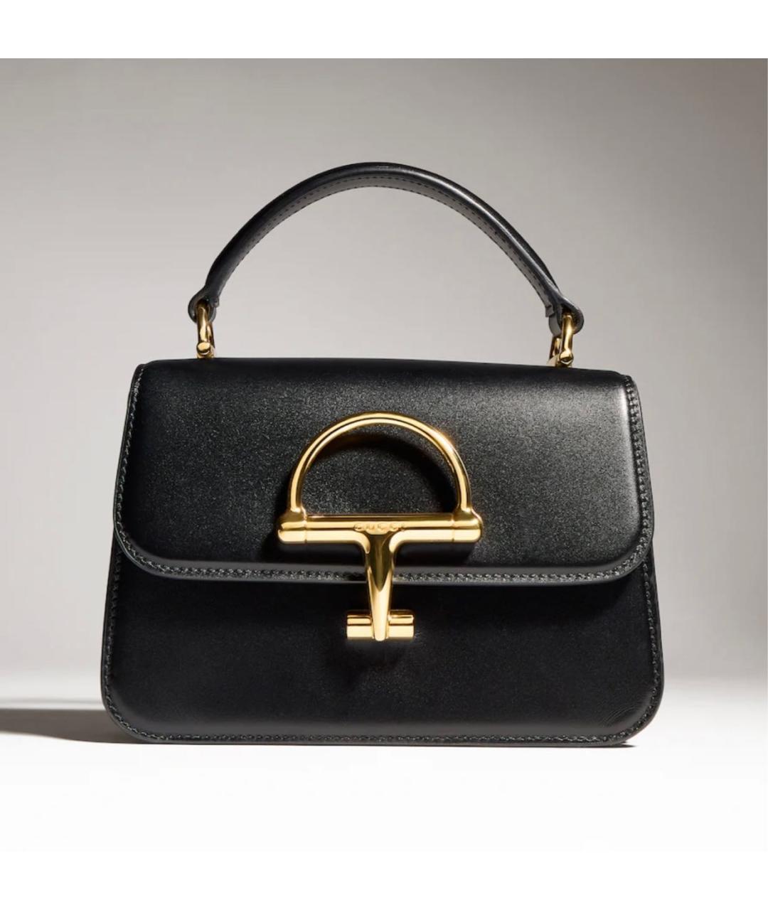 GUCCI Черная кожаная сумка с короткими ручками, фото 6