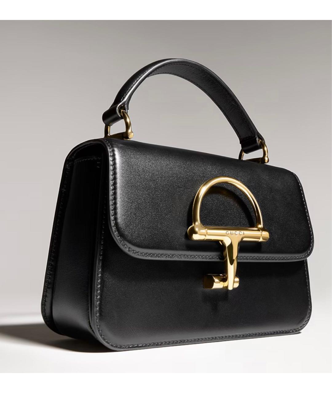 GUCCI Черная кожаная сумка с короткими ручками, фото 4