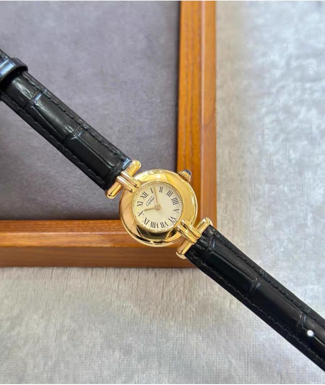 CARTIER Черные серебряные часы, фото 9