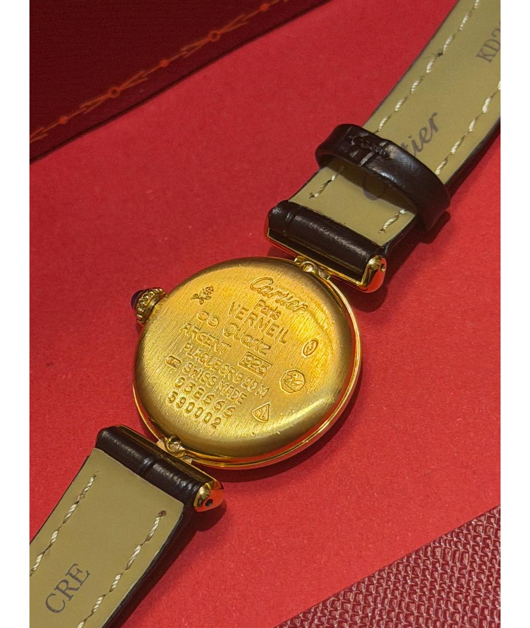 CARTIER Черные серебряные часы, фото 7